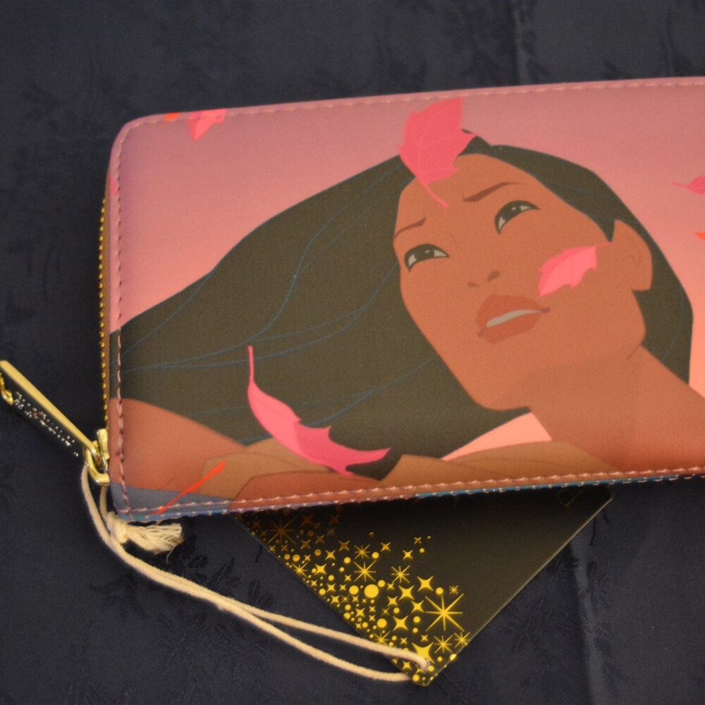 Loungefly Disney Pocahontas Princess Scene Wallet Women Zip Around Faux Leather - Picture 6 of 8